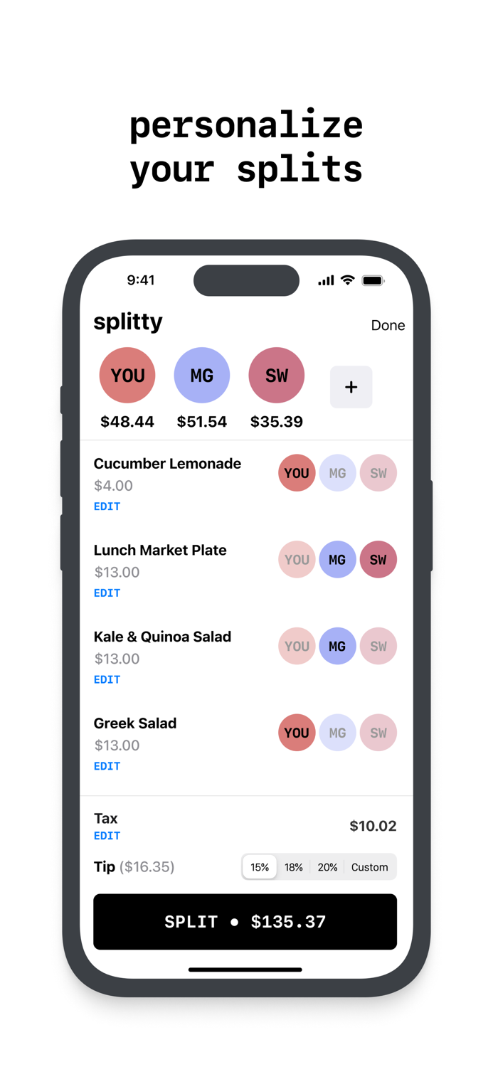 splitty - bills made easy