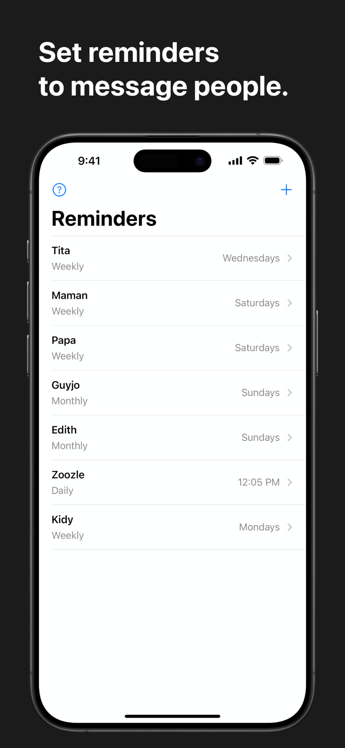 KeepTouch Reminders People