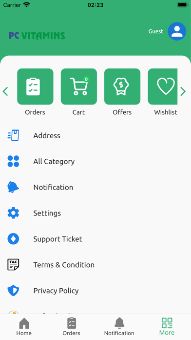 PC Vitamins - Online Shopping Screenshot