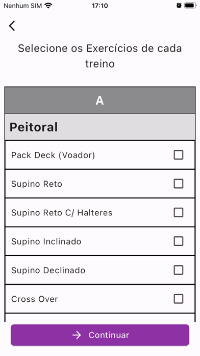 Criar Treino Musculação Screenshot