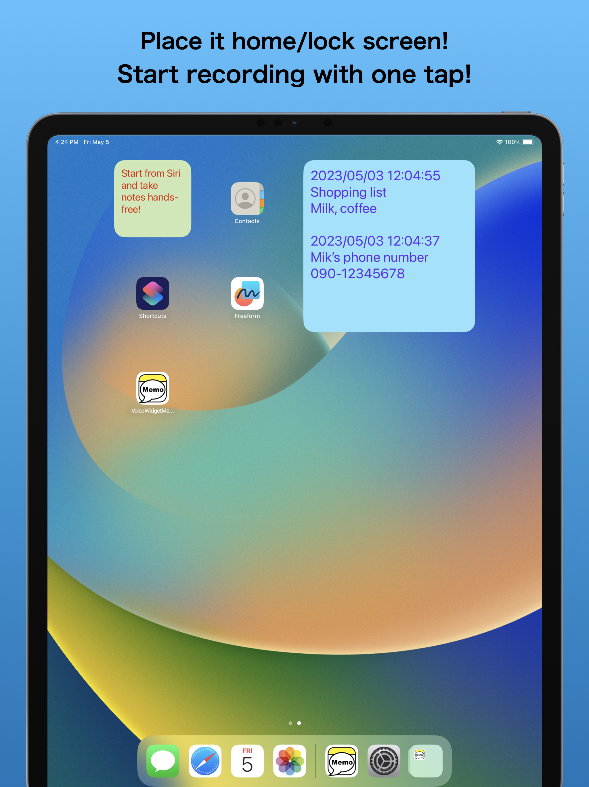 Voice Widget Memo