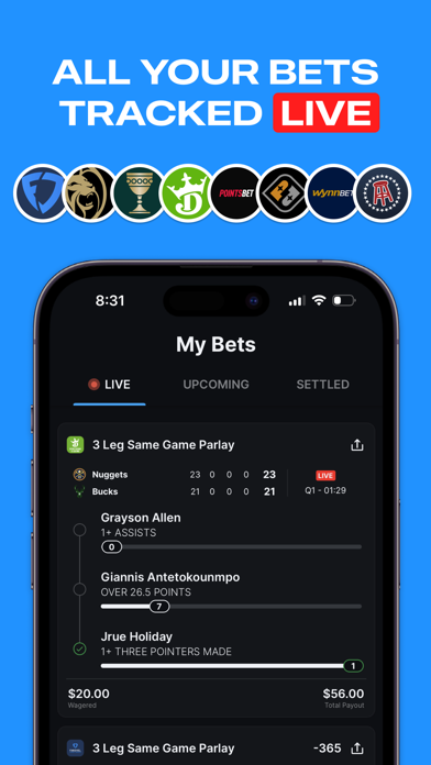 Sports Bet Tracker Screenshot