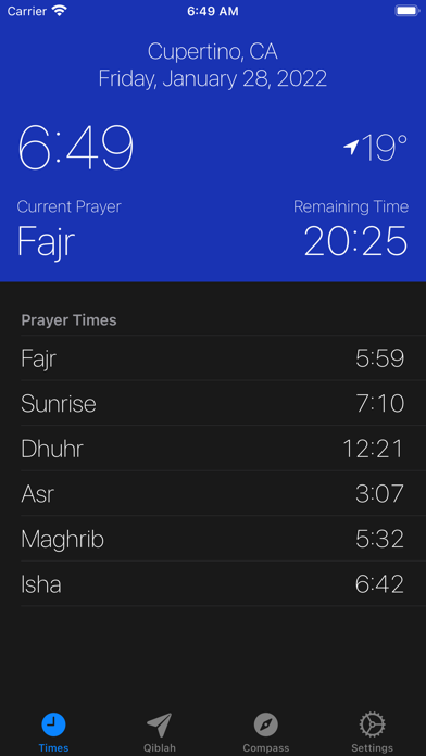 Prayer Times 2.0 Screenshot