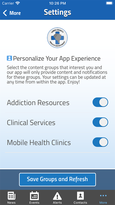 Lewis County WV Health Screenshot