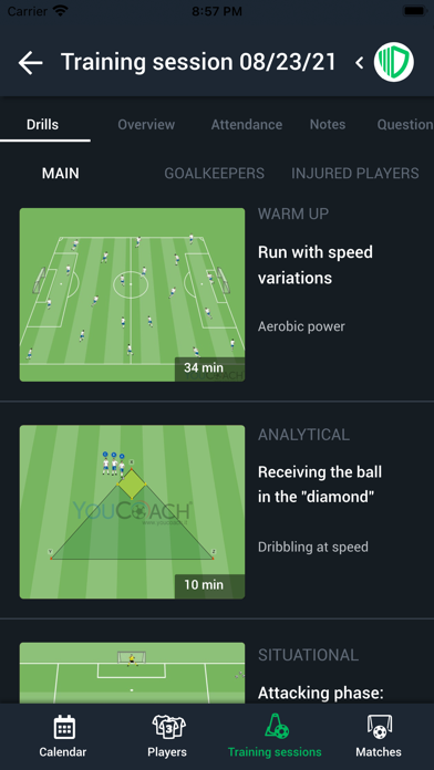 YouCoach Soccer App Screenshot