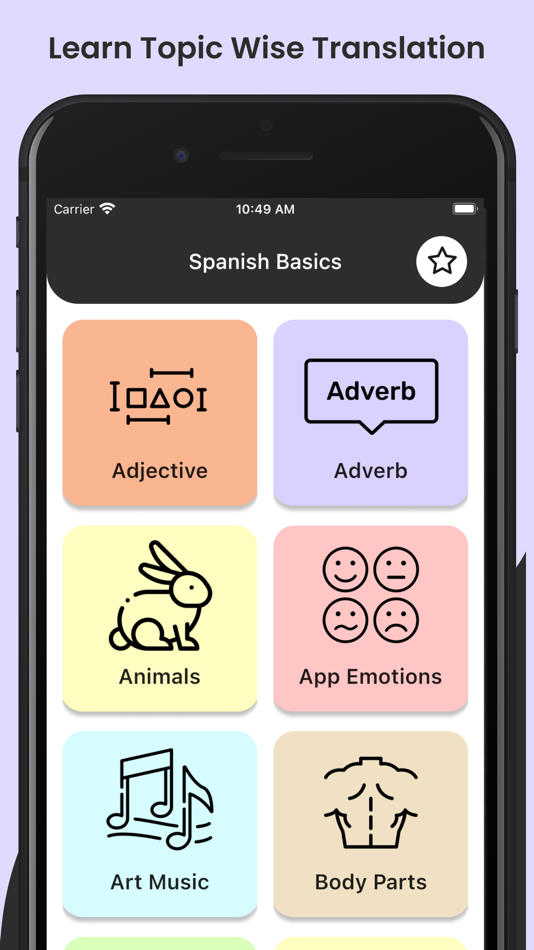 #2. Spanish Learn for beginners (iOS) Podle: Kantaben Gorasiya