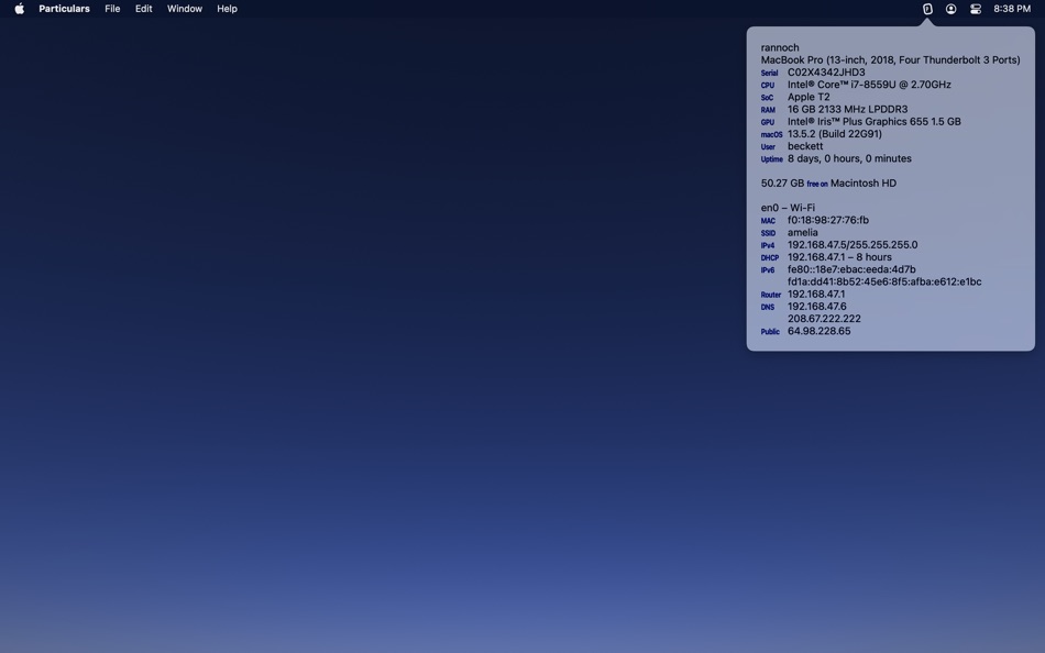 #3. Particulars (macOS) Podle: Fraser Hess
