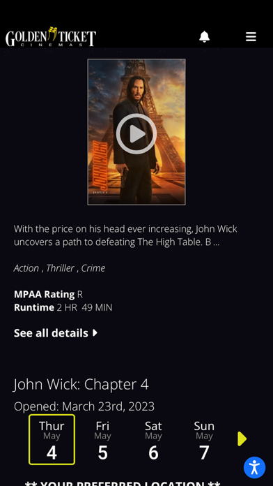 Golden Ticket Cinema Screenshot