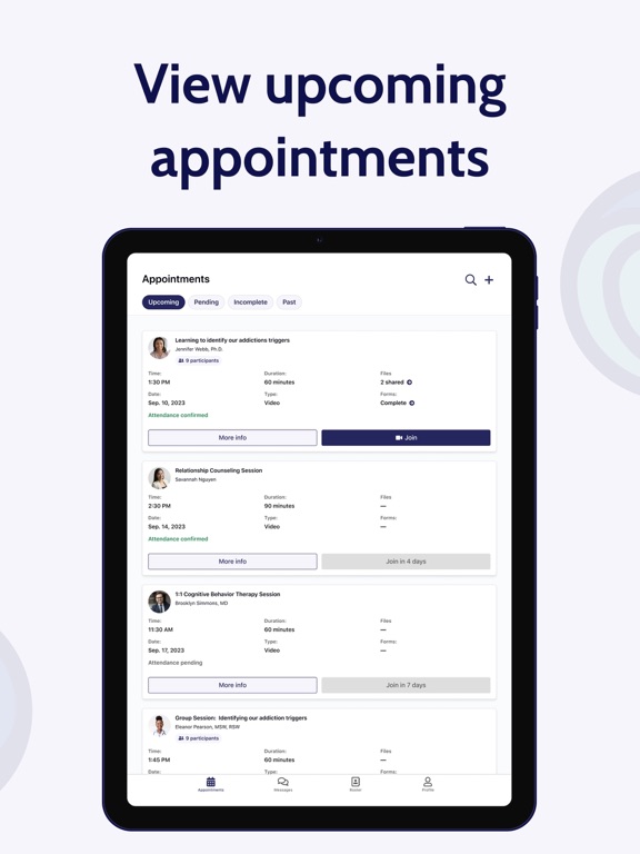 For All Seasons Client Connect iPad screenshot 3 - Medical app