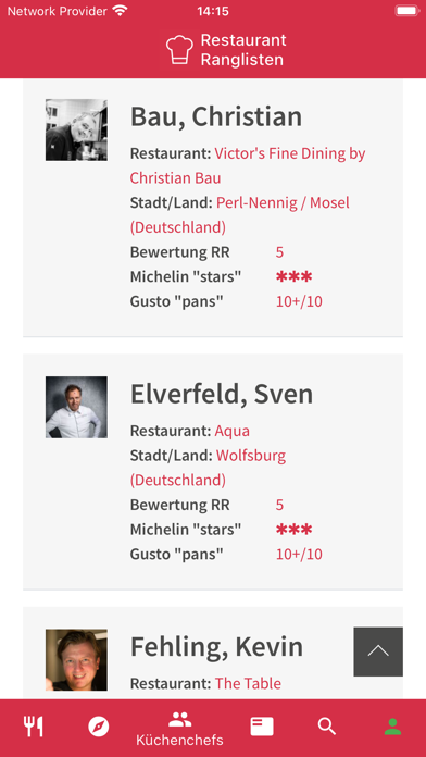 Restaurant Ranglisten Screenshot