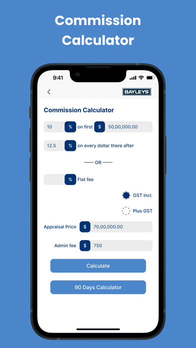 Bayleys-Commission Calculator Screenshot