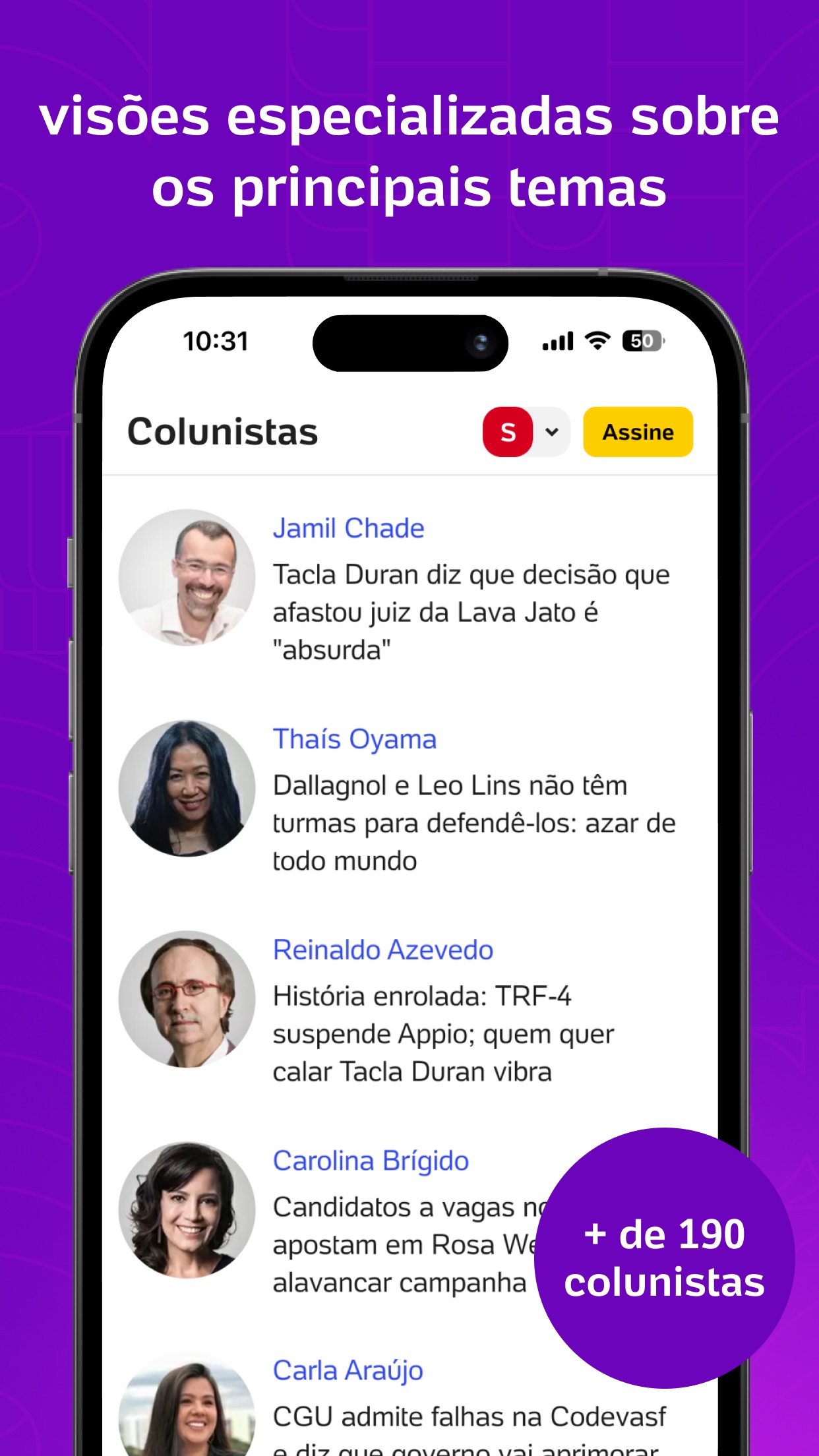 Screenshot do app UOL: Notícias em tempo real