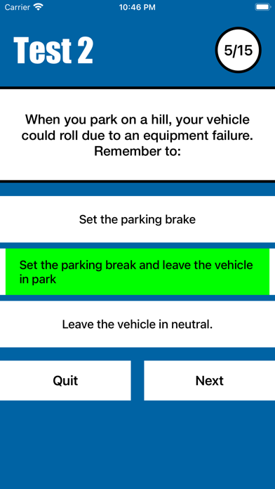 CA DMV Permit Test 2023 Screenshot