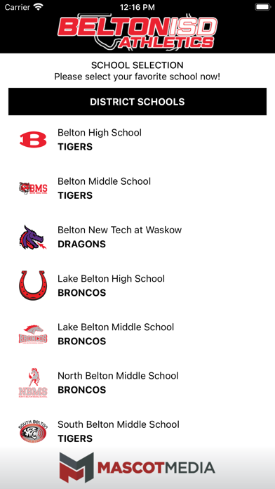 Belton ISD Athletics Screenshot