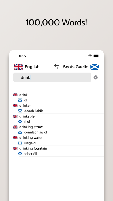 ScotsGaelic-English Dictionary Screenshot