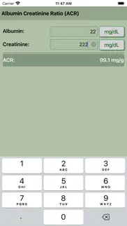 albumin creatinine ratio calc iphone screenshot 1