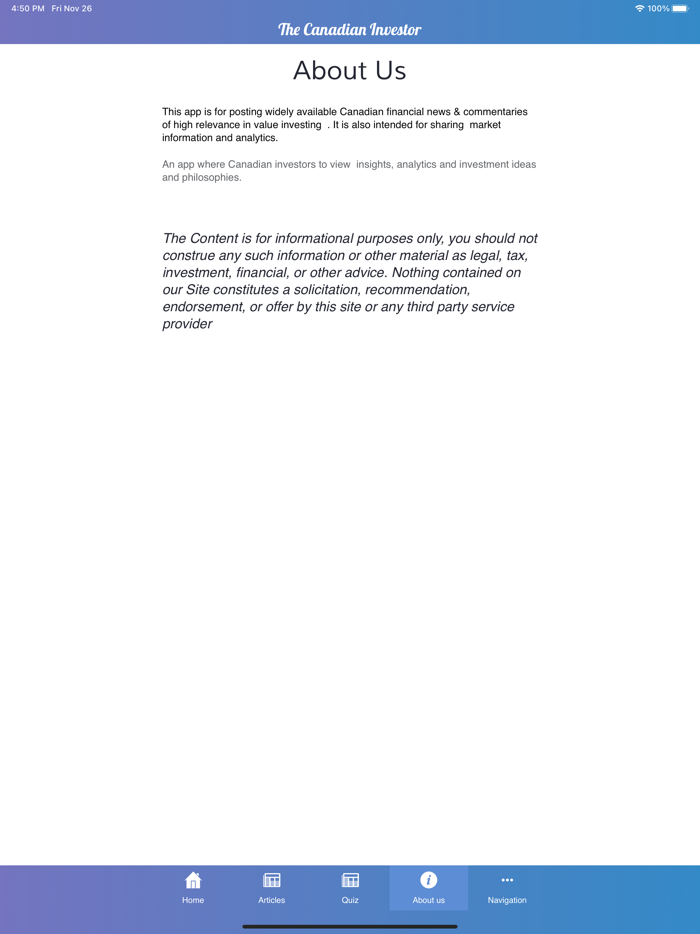 The Canadian Investor