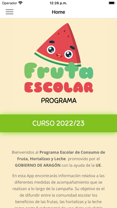 Programa Fruta Escolar Screenshot