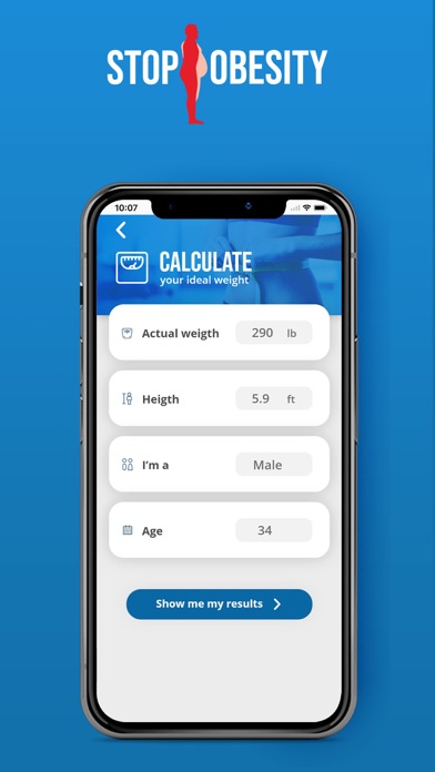 StopObesityApp Screenshot