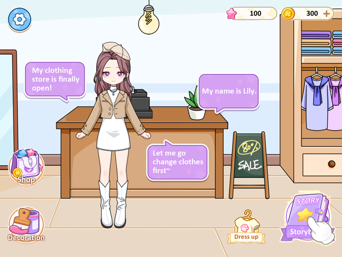 Kawaii Paper Doll Dressup Game