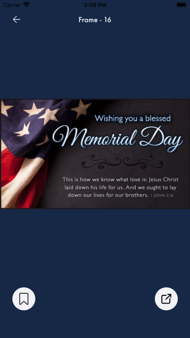 Memorial Day Wishes Card Frame Screenshot