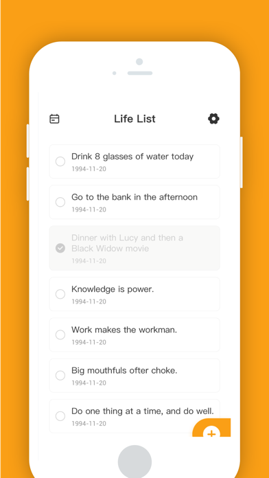 Life Lists - Reminder Screenshot