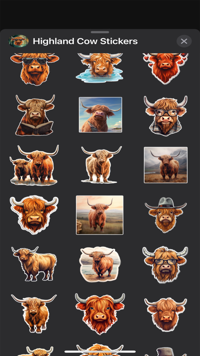 Highland Cow Stickers
