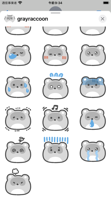 gray raccoon sticker Screenshot