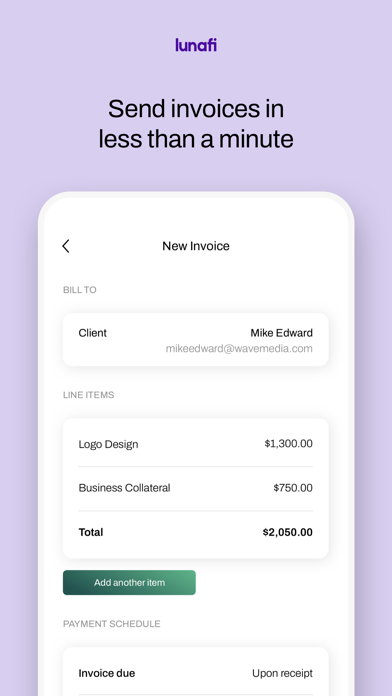 Lunafi - 1099 Tax Write-offs Screenshot