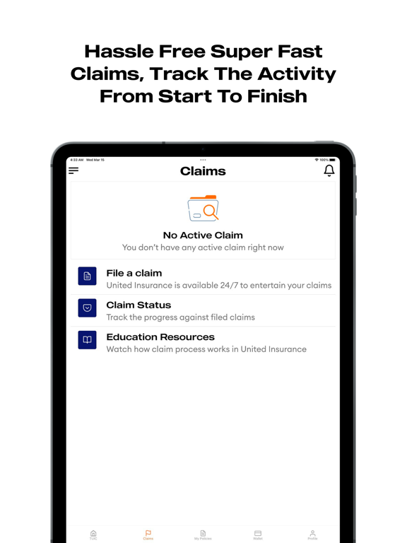 The United Insurance iPad screenshot