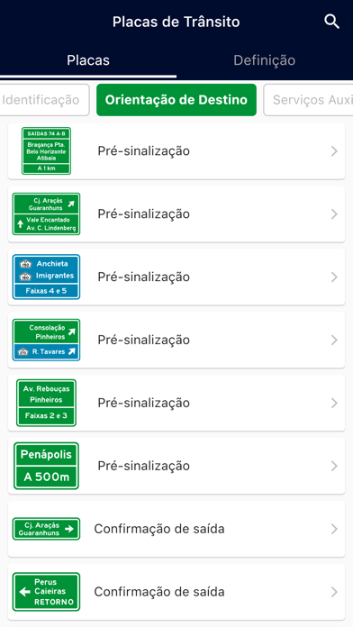 Placas de Trânsito Screenshot