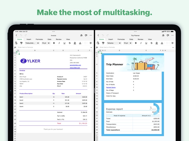 Zoho Sheet—Spreadsheet on iPad screenshot-4