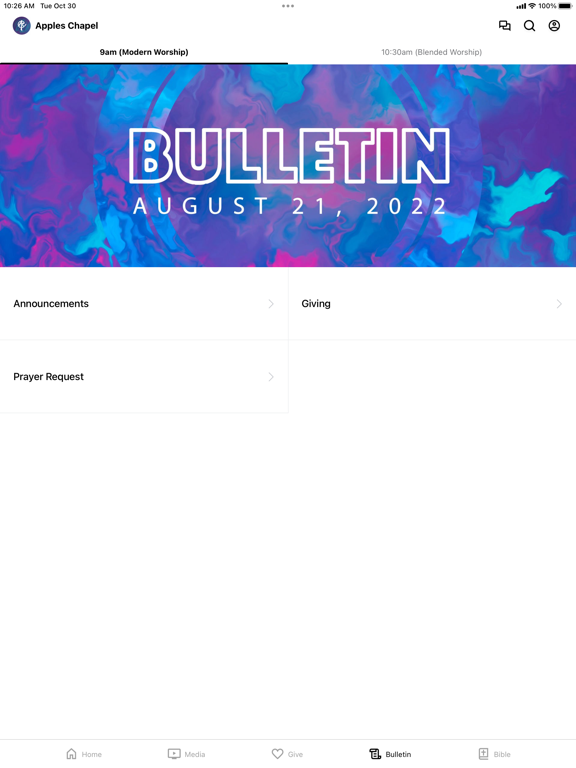 Apples Chapel iPad screenshot 3 - Lifestyle app