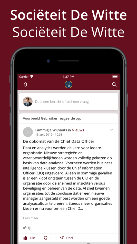 #1. Sociëteit De Witte (iOS) Przez: Plek Group B.V
