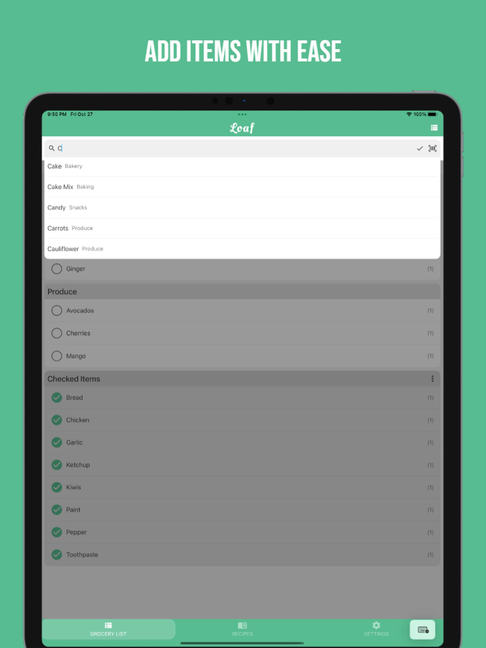 Loaf - Grocery List screenshot 12