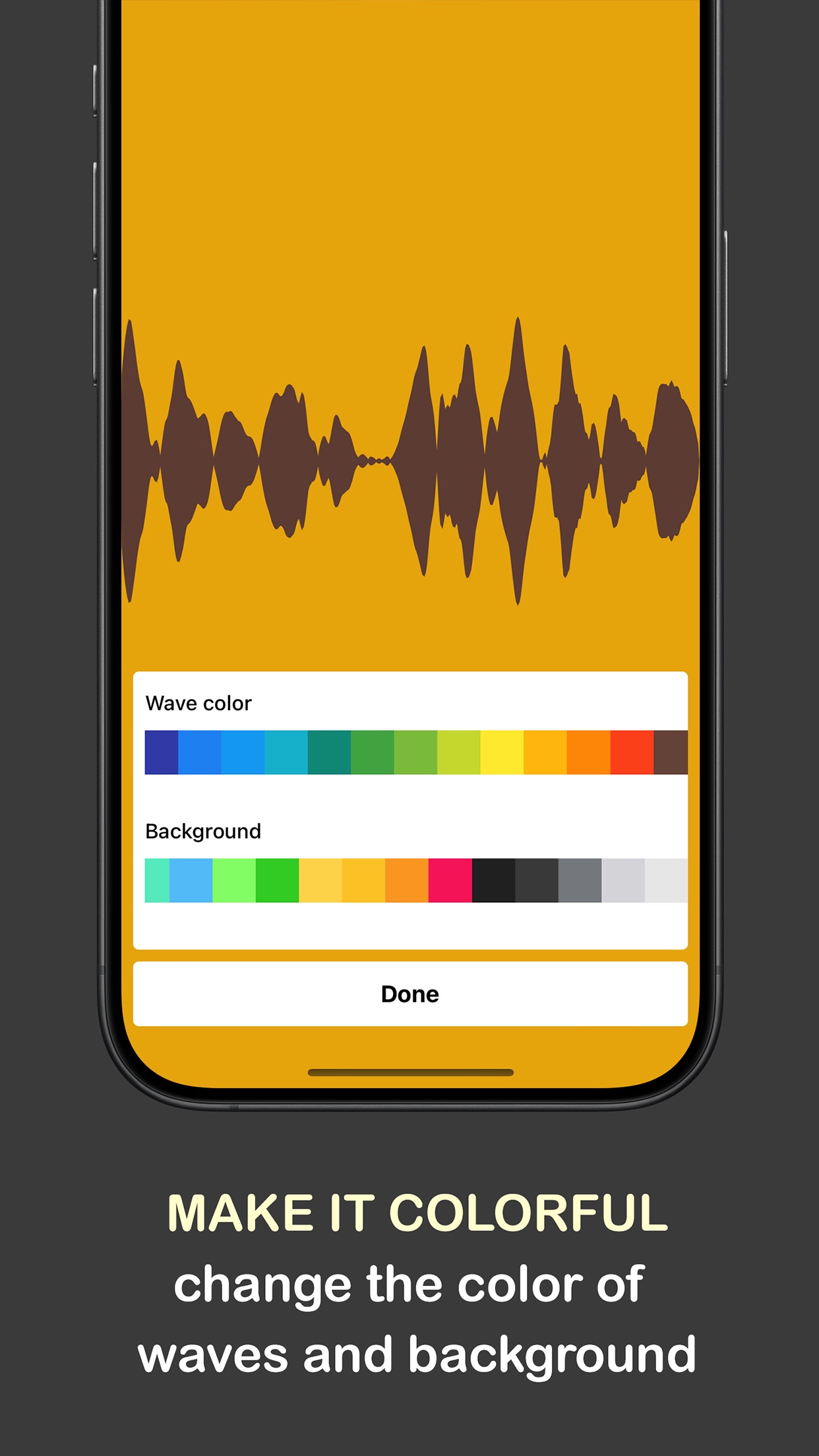 Screenshot do app Audiom - Make Waveform Videos