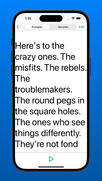 Text Teleprompter App