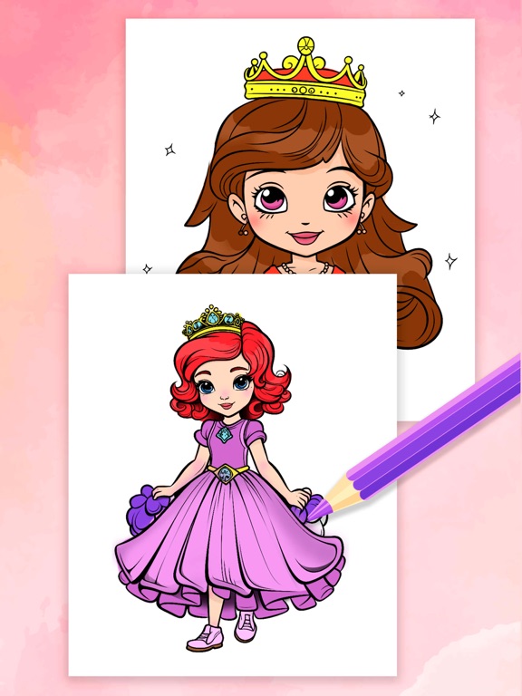Drawing princess learning game iPad screenshot 2 - Entertainment app