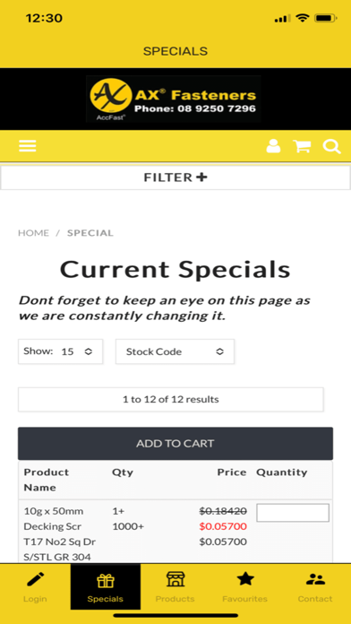 AX Fasteners Screenshot