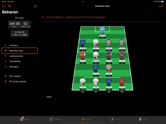FPL Fantasy Football Manager iPad app afbeelding 2
