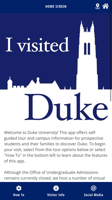 Duke Admissions Tour Screenshot