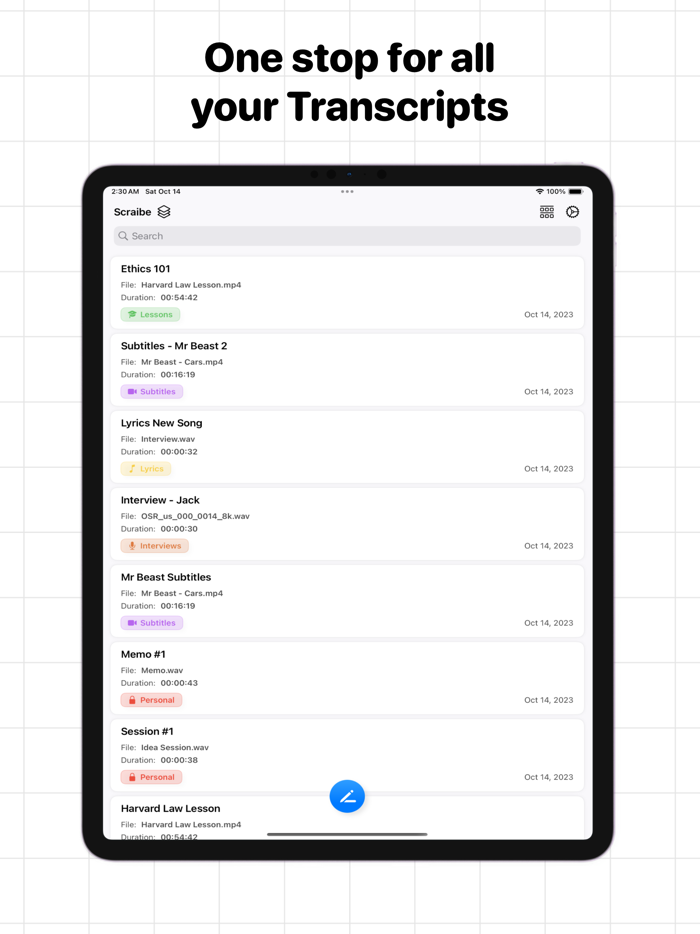 Transcribe  Speech to Text