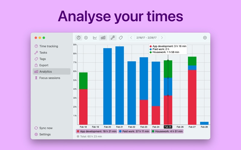 WorkingHours: Time Tracking Screenshot
