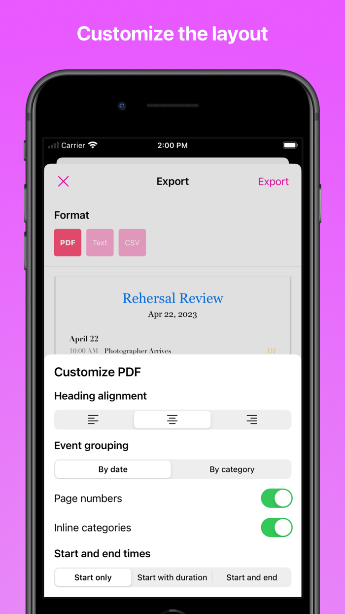 Wedding Schedule Maker