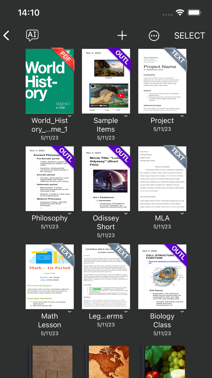 Outliner Pro - Nested lists