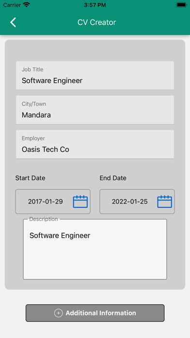 CV Creator Personal CV Builder Screenshot