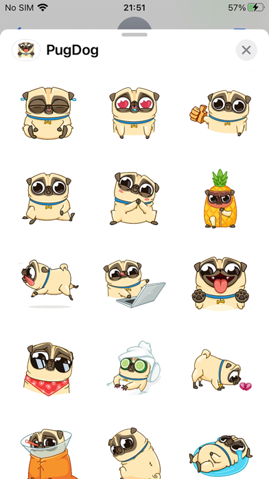 Screenshot #1 pour Pug Dog Emoji Funny Stickers