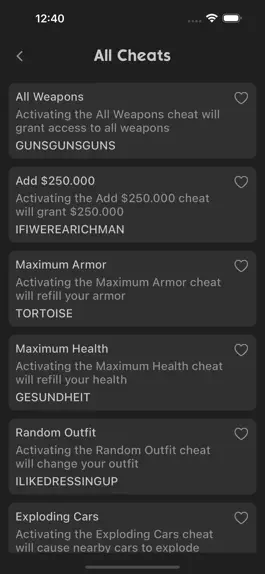 Game screenshot All Cheats for GTA Trilogy hack