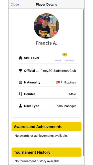 PinoySG Badminton Club Screenshot