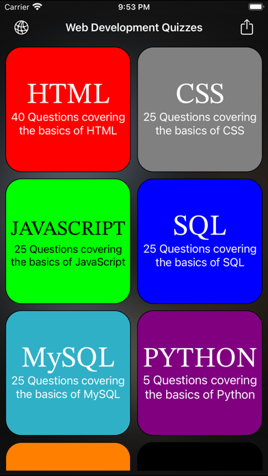 Screenshot #1 pour Web Development Languages Quiz